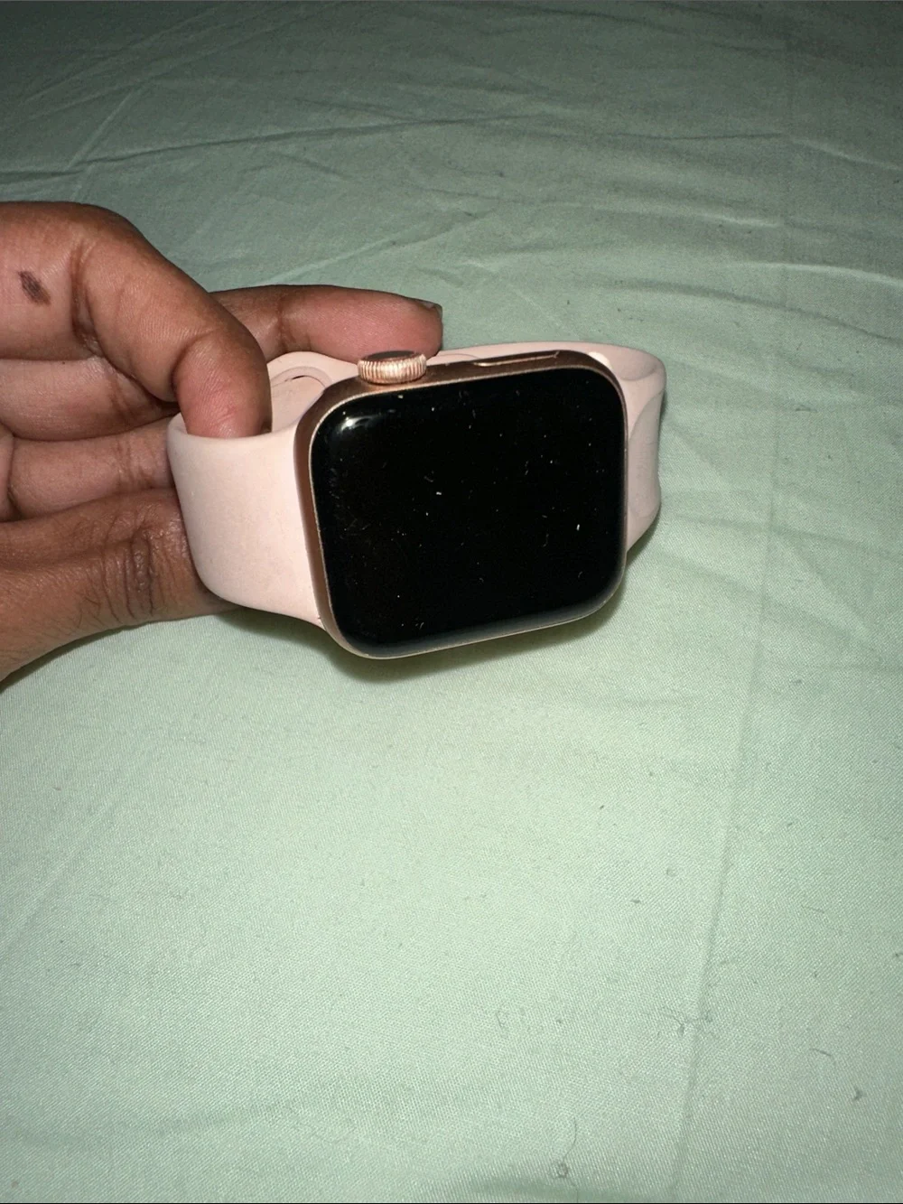 Apple Watch in Rose Gold with Light Pink Sport Band